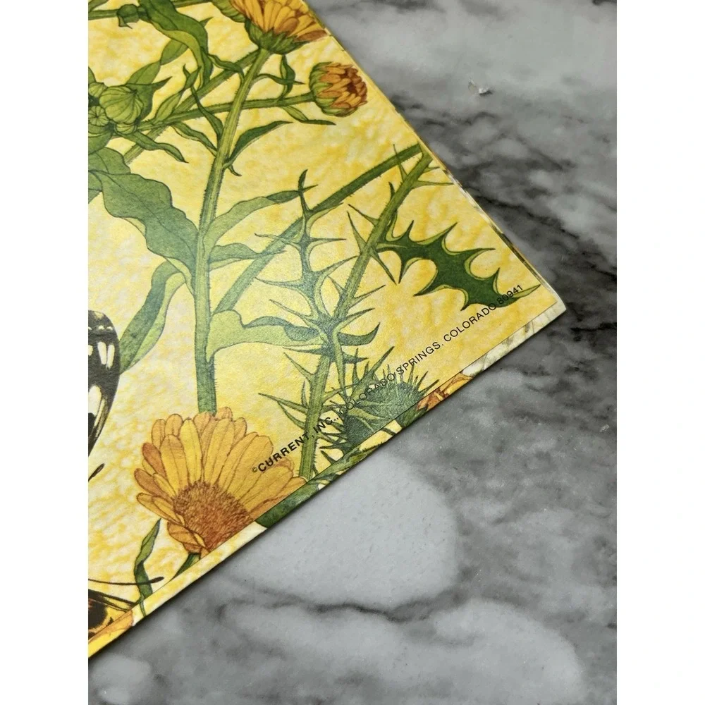 Current Vtg Gift Wrap Set Of 4 24 X 30, Monarch Butterflies, Flowers‎